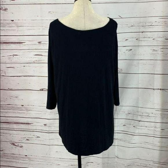 Jones and‎ Co. Woman's Black Asymmetrical Tunic Top Blouse Business 2X - Picture 4 of 11